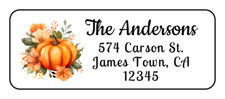 30 personalized fall thanksgiving pumpkin return address labels stickers tags picture