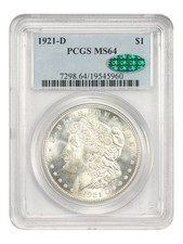 1921-D $1 PCGS/CAC MS64 - Morgan Dollar - Final Year D-Mint picture