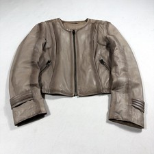 Vintage Real Leather Jacket Women's Small Brown Lined Winter Y2K Streetwear picture