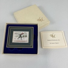 Hanford Heirlooms Framed Stamp Cross Country Skiing Hungary Numbered Vintage picture