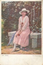 B603 In Waiting by Austrian painter Josef Johann Süss vintage fine art postcard picture
