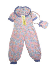 Vintage Longstreet Brand SZ 4 Girl Bubble Romper FLORAL w Purse NEW OLD STOCK picture