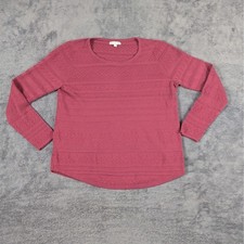 Croft & Barrow Womens Medium Red Knit Long Sleeve Crewneck Pullover Sweater picture