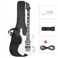 Glarry 36inch Burning Fire Style Electric Guitar White picture