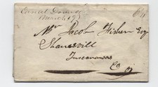 1838 Canal Dover OH manuscript postmark stampless 6 1/4 pickayune rate [k.664] picture