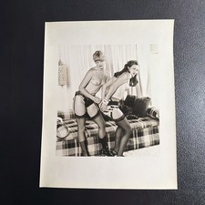 Vintage 11x14 Pinup Fashion Stage Bondage B&W Photo picture