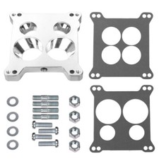 Aluminum Edelbrock Carburetor Adapter Plate 2696, Square to Spread Bore 0.850