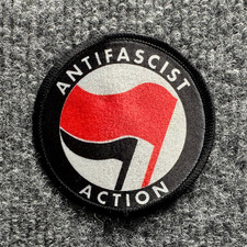 Anti-Fascist Morale Patch Hook & Loop Euro English Antifa Logo picture