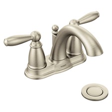 MOEN Brantford 6610BN Centerset 2-Handle Low-Arc Bathroom Faucet in Brushed picture