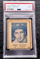 1948 R346 BLUE TINT BOBBY THOMSON ROOKIE BASEBALL CARD #41 **GREAT** PSA 2 GOOD picture
