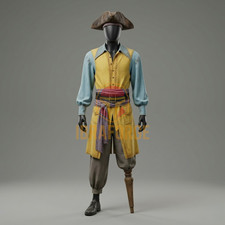 Pirate Clark Cosplay Costume Backrooms Inspired Horror Pirate Outfit picture