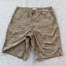 Reyn Spooner x Uniqlo Shorts Mens Medium Tropical Leaf Chino  Khaki Tan picture