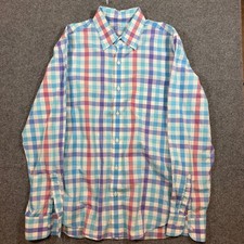 J.Crew Mens Slim Fit Lightweight Plaid Button Down Shirt Medium Blue Pink 46047 picture