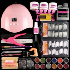 Complete Acrylic Nail Kit. INCLUDES UV LIGHT AND NAIL GEMS picture