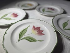Vietri Italy Hand Painted Fiori Belli Salad Plates Set 5 Tulip Garden Stunning picture