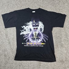 Vintage Excalibur Hotel Casino Shirt Mens Large Black Wizard Las Vegas 90s USA picture