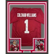Framed Autographed/Signed Ryan Coleman-Williams 35x39 Red Jersey JSA COA picture