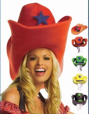 JUMBO FOAM BIG LARGE COWBOY 40 GALLON WESTERN OVERSIZED COSTUME HAT RED BLACK picture
