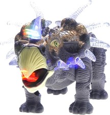 Walking Triceratops Dinosaur Toy With Lights And Sounds (Gray) picture