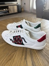 Gucci Ace Embroidered Snake Sneakers White 456230 - Size 11 US (Gucci 10) picture