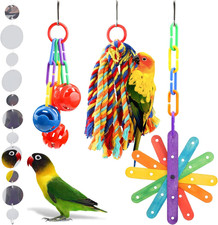 QUOZUO Small Bird Toys Parakeet Cage Accessories, Parakeet Toys, Swing picture