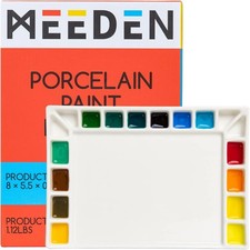 MEEDEN 18-Well Porcelain Artist Paint Palette, Mixing Art Ceramic Watercolor Pai picture