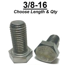 3/8-16 Stainless Steel Hex Cap Screw Bolt (All Sizes & Qty's) 18-8 / 304 Grade picture