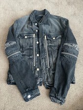 Amiri mens bandana mx2 trucker jacket jean aged black size S picture