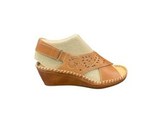 Pikolinos Women Sandal Slingback P. Vallarta Tan Leather Wedge Size EUR 40 M picture