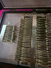 Vintage Optometry Trial Lens Set Metal Rim Ophthalmic Lenses Case picture