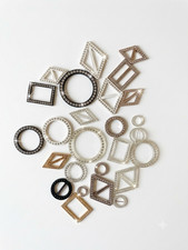 100 Vintage Italian Rhinestone Garment Buckles Lot picture
