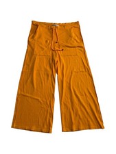 Sonia Rykiel Paris Wide Leg Lounge Pants Orange Made in France picture