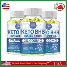 3 X KETO BHB 20000mg Diet Pills Ketone FAT BURNER Weight Loss Diet Pills picture