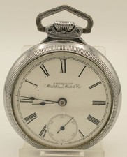 Vintage 1897 Waltham Sterling 18s 7J Pocket Watch Fancy Case Running picture
