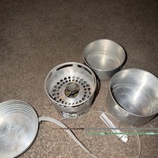 SIGG TOURIST CAMP BACKPACKING ALUMINUM COOK SET & SVEA 123 STOVE SYSTEM picture