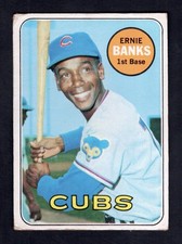 1969 Topps Baseball Card #20 Ernie Banks HOF Chicago Cubs GD-VG picture
