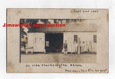 Blacksmith Shop - RPPC Blacksmith in Front of Shop Real Photo Postcard picture