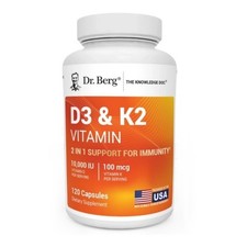 1-3 bottles Dr. Berg New Maximum Strength 7-In-1 Vitamin D3 K2 10000 IU 120 Caps picture