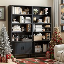71-Inch Bookcase 4 Shelves Bookcase with Storage Cabinets picture