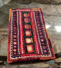 VINTAGE BANJARA   EMBROIDERED + MIRRORED TEXTILE + COWRIE SHELL EDGING picture