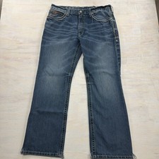 Ariat Jeans M4 Low Rise Boot 36/32 Durango Medium Wash Cotton Denim Mens picture