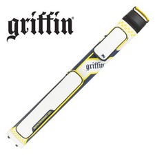 Griffin GRC22B Cue Case, Double Shoulder, 2B/2S, Oval Vinyl, White/Blue/Yellow picture