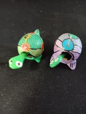 Vintage hand painted Mexican folk art bobble hwad turtle figurines  picture