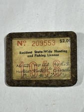 Vintage 1948 Fishing Hunting License Permit  Newark NJ Resident State Wide picture