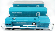 Vintage Model Railroad Bachmann Rock Island Locomotive Boxcar & Cushioned Car picture