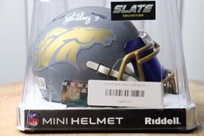 Broncos John Elway Authentic Auto Slate Speed Mini Helmet Beckett BAS w/visor picture