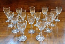 Set of 14 Antique 1880-1910 Swedish Handblown & Cut Cordial Liqueur Shot Glasses picture