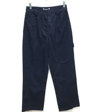TIBI Carpenter Pants Womens Navy Blue Cotton Relaxed Classic Straight 25 NWT picture