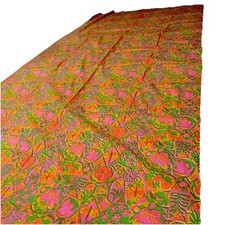 Vintage 80s Suzie Zuzek Vibrant and Retro Fabric 4.57 Yards Unaltered Fabric picture