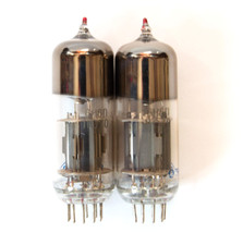 MATCHED PAIR 6N6P. MILITARY RED-TIP DOUBLE TRIODE. GOLD GRID. picture
